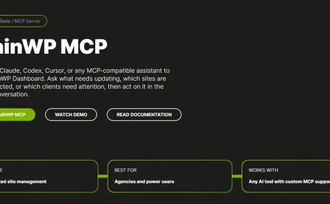 用 AI 助手同时管理几十个 WordPress 站？MainWP 推出 MCP Server